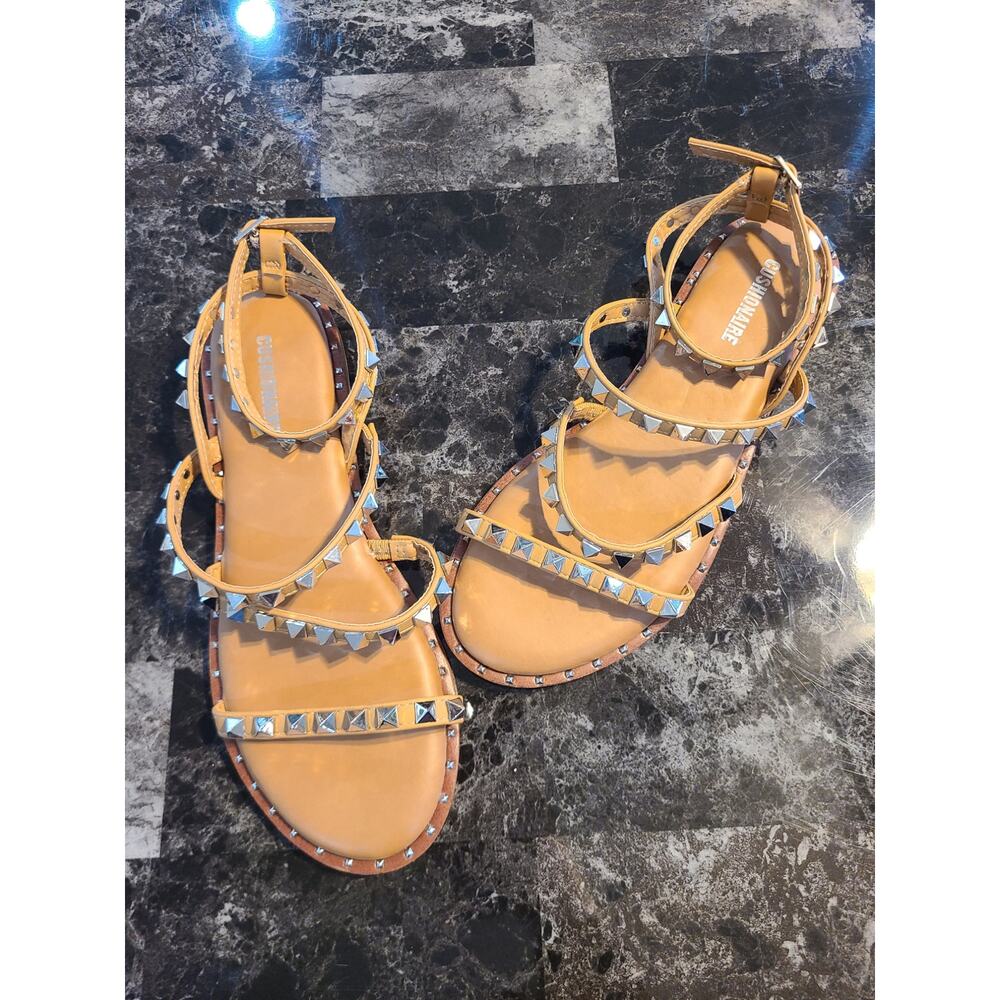 Cushionair 6.5 women's studded strappy nude sandals